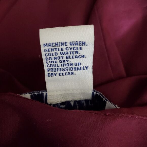 Doncaster Button Up Blouse Womens 14 Burgundy Top Stretch Long Sleeve Business - Picture 9 of 11